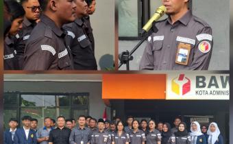 Kolase Dokumentasi Giat Apel Pagi Rutin (04/05) di Halaman Kantor Sekretariat Bawaslu Kota Adm. Jakarta Barat