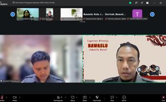 Tangkapan Layar pada giat Pena Literasi "Hukum Pemilu" oleh Humas Bawaslu Kota Jakarta Barat (27/07)