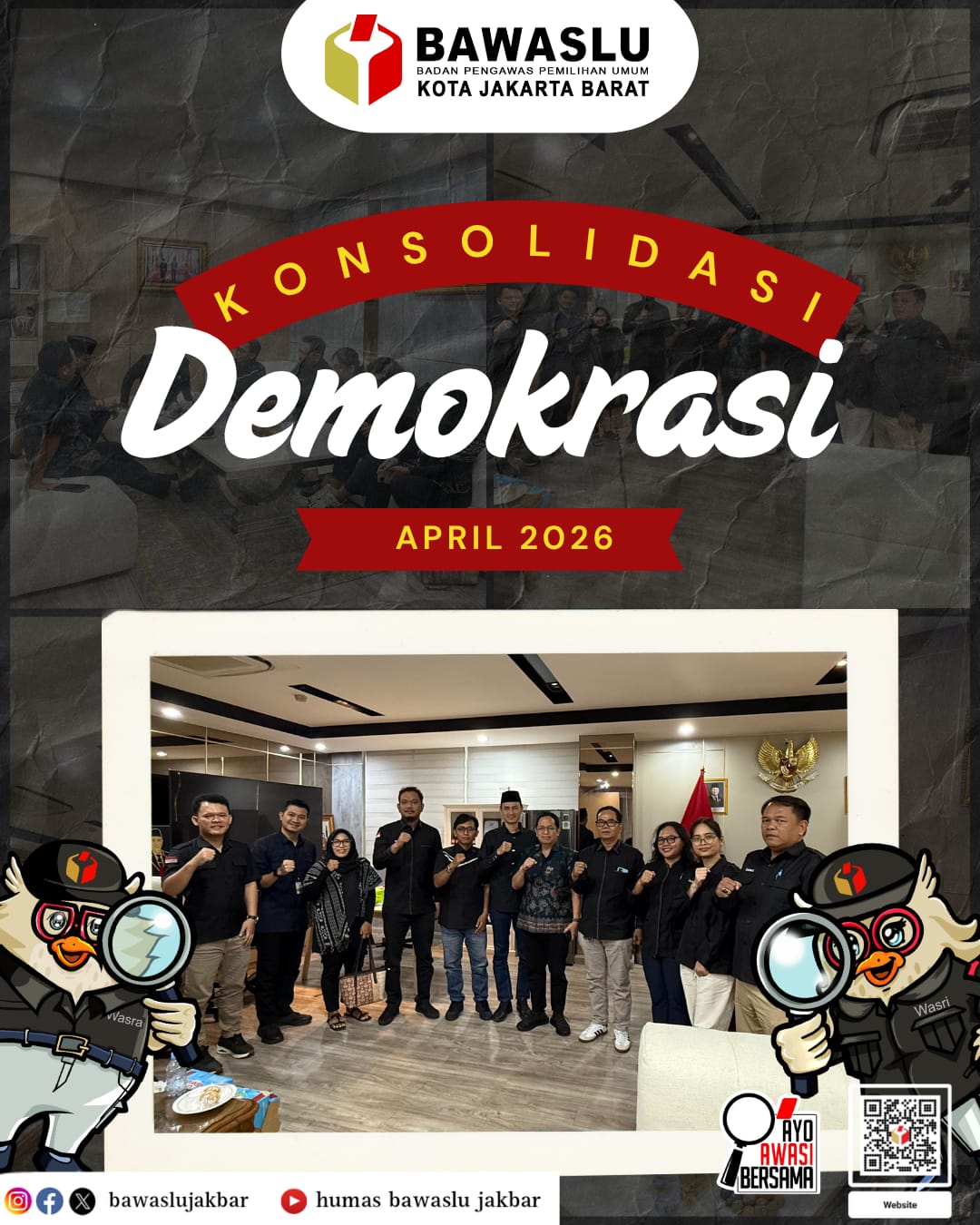 Konten Grafis Bawaslu Jakarta Barat mengenai Konsolidasi Demokrasi bersama Puadi, Anggota Bawaslu Republik Indonesia