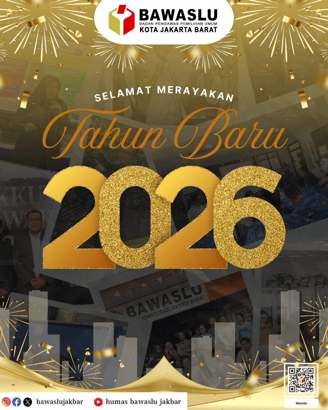 Konten Grafis Tahun Baru (01/01) oleh Humas Bawaslu Kota Jakarta Barat