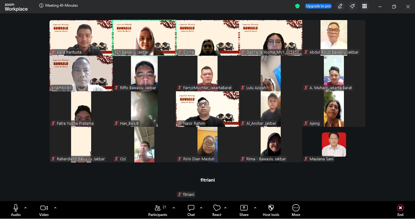 Tangkapan Layar Zoom Meeting Koordinasi Coktas (15/05)