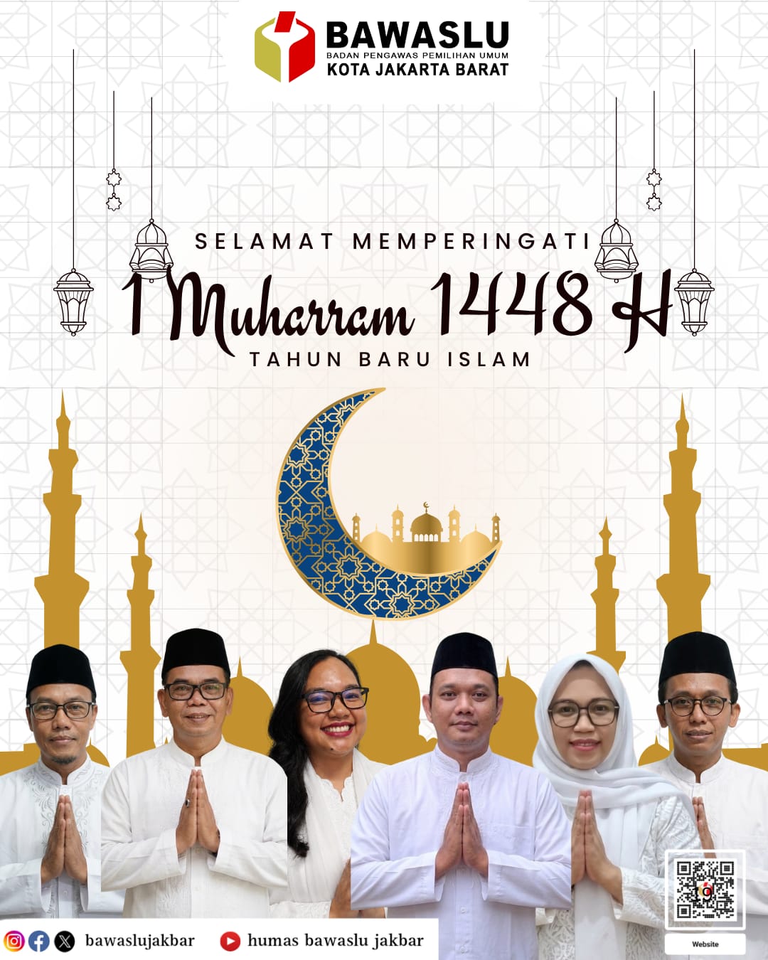 Konten Grafis Peringatan Tahun Baru Islam 1 Muharram 1448 H (16/06) oleh Humas Bawaslu Kota Jakarta Barat