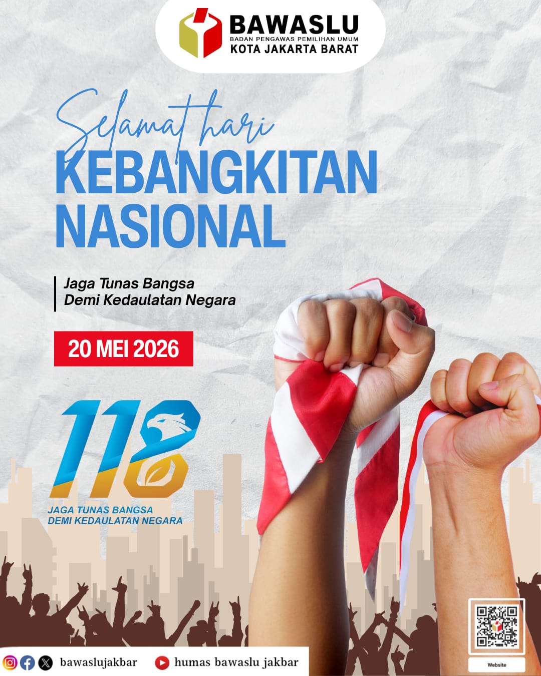Konten Grafis Peringatan Hari Kebangkitan Nasional (20/05) oleh Humas Bawaslu Kota Jakarta Barat