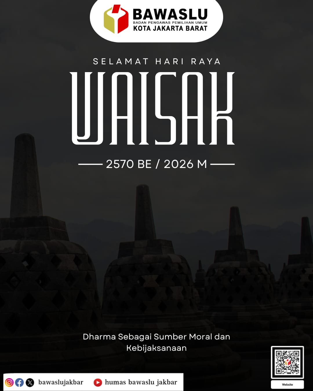 Konten Grafis Peringatan Hari Raya Waisak (31/05) oleh Humas Bawaslu Kota Jakarta Barat