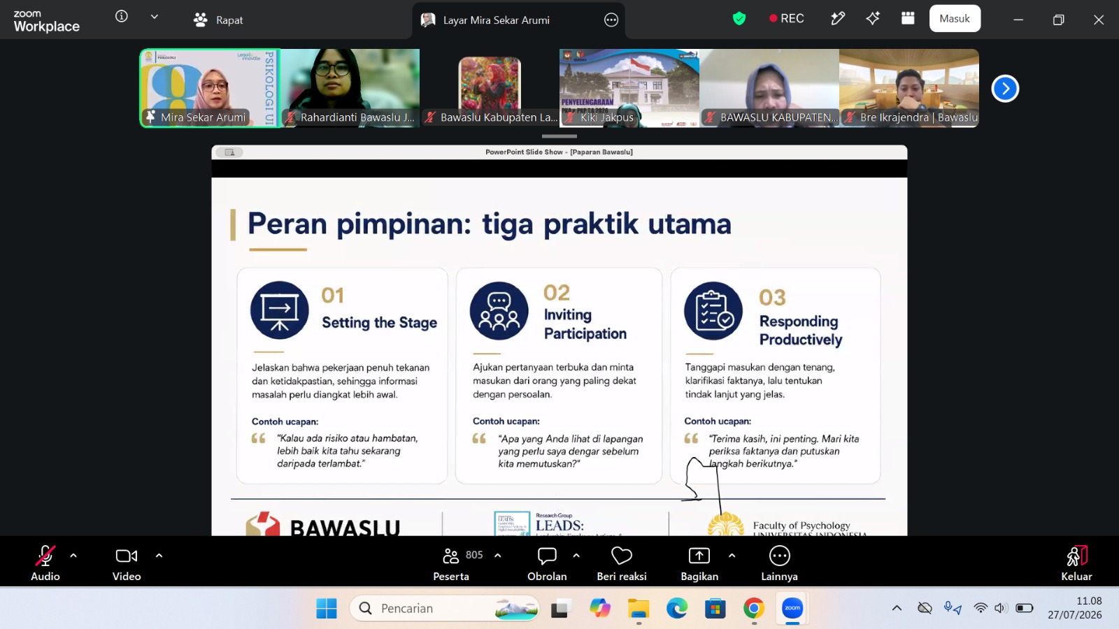 Tangkapan layar oleh Humas Bawaslu Kota Jakarta Barat