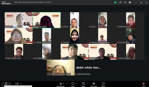 Tangkapan Layar pada Rapat Daring Laporan Kinerja WFH (Work From Home) di Lingkungan Bawaslu Kota Adm. Jakarta Barat (21/07)