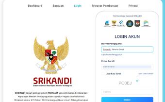 Tampilan Layar Depan aplikasi arsip Srikandi